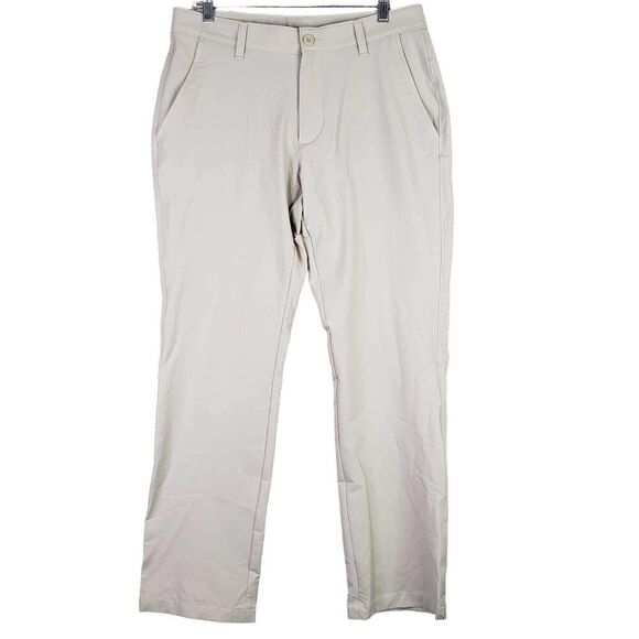 Under Armour UA Golf Pants Mens Size 32x30 White Flat Front Performance - Picture 2 of 11